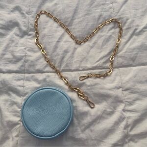 TRULY Light Blue Mini Bag with Gold Chain